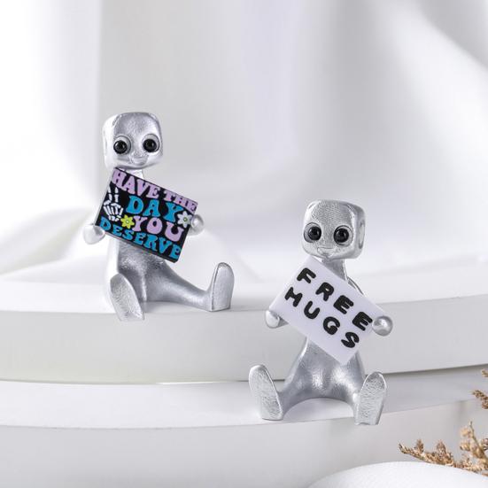 Anxiety Robot Resin Figure with Slogan 'Your Anxiety Is A Lying Hoe' Inspiring