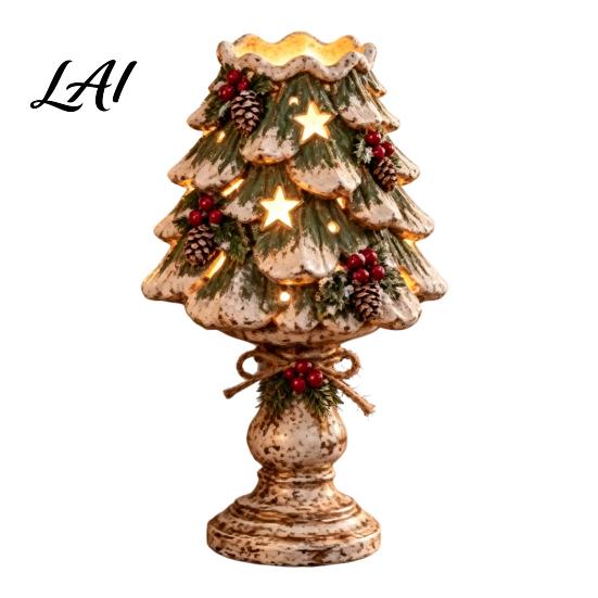 Festive Indoor Tabletop Ornaments Christmas Tealight Home Decor for Candle Holder Santa/Tree/Snowman/Deer/Nutcracker Holders Candlestick Table