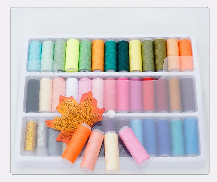39-Color Portable Sewing Kit: Household 402 Polyester Thread for Hand Sewing with Small Spools.
