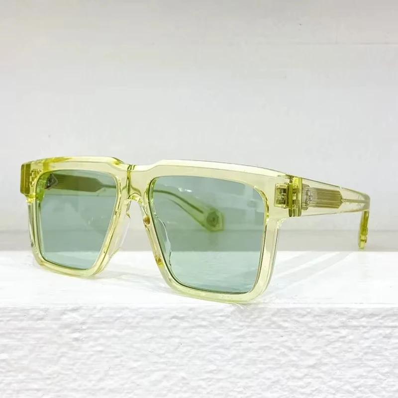 Большие квадратные дизайнерские японские солнцезащитные очки, классические уличные мужские очки из ацетата Uv400 с футляром