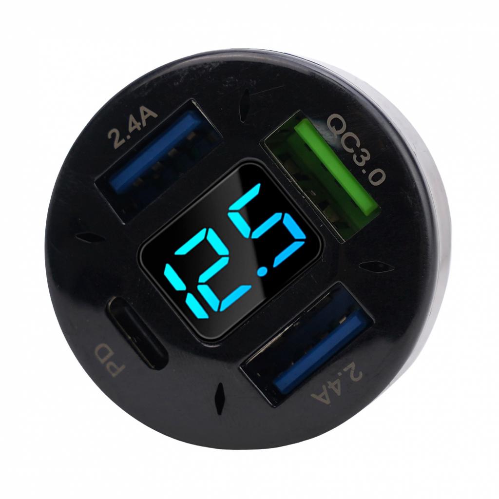 Car Charger New Voltage Monitoring 4USB Aluminum Alloy+PC