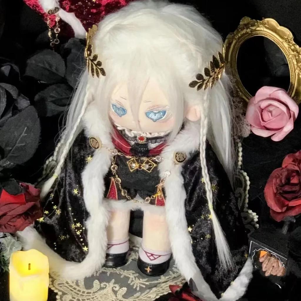 Блестящий Ретро 20 см Хлопковый Наряд для Куклы Костюм Сделай Сам Нарядный Плащ Мобильные Наборы Корона Набор Красного Пламени с Драгоценными Камнями Игрушки для Детей Подарки