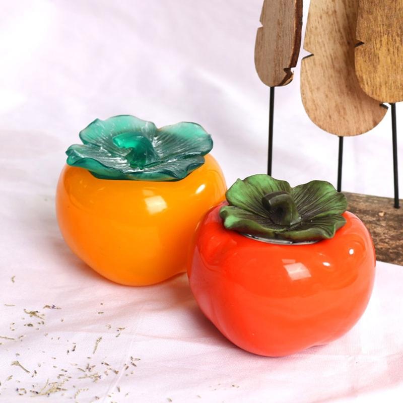 2Pcs Epoxy Crystal Resin Silicone Molds Birthday Persimmon Jar Storage Box Mold for Home Decoration Jewelry Storage