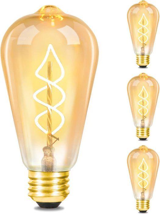 Ampoule LED - NETTLIFE - ST64 - E27 - 4W (2200K) Blanc chaud - Lot de 3 filament Edison