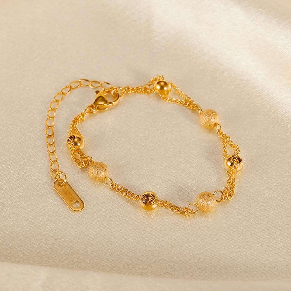 Versatile Accessories for Women Jewelry Fashion Beaded Bracelet Personalized Gold Plated Bracelets Stainless Steel ALN2601000136