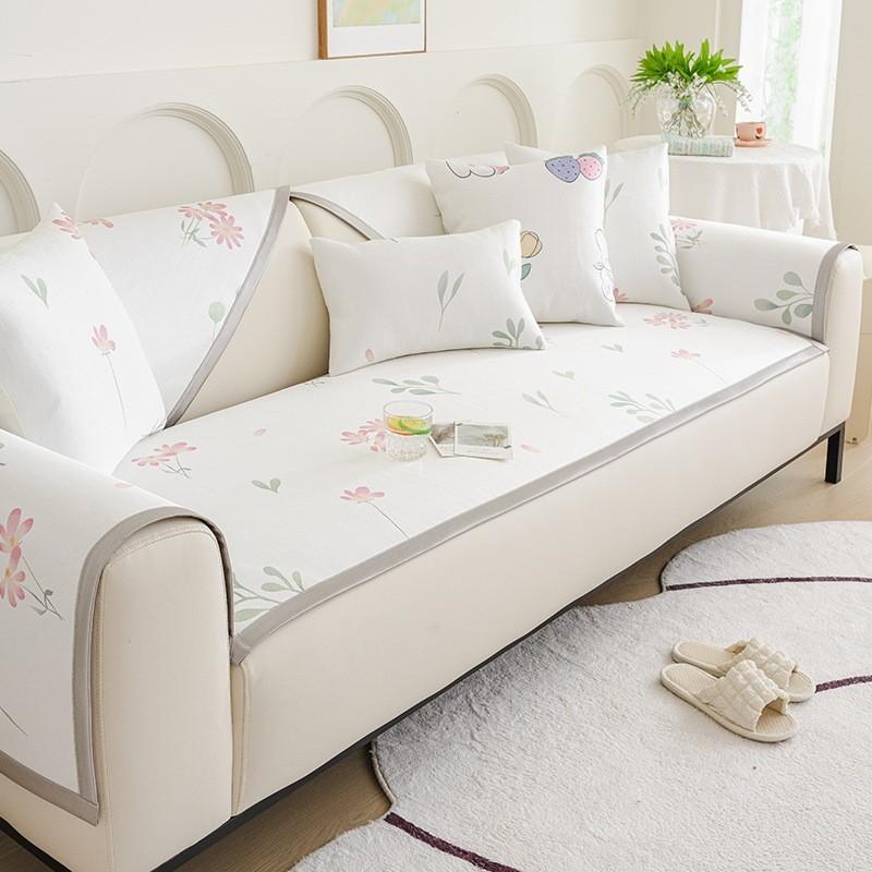 1 шт. Летний чехол для дивана из ледяного шелка, нескользящий, прохладный, дышащий, угловой диван, подушка для гостиной, простое защитное полотенце для мебели