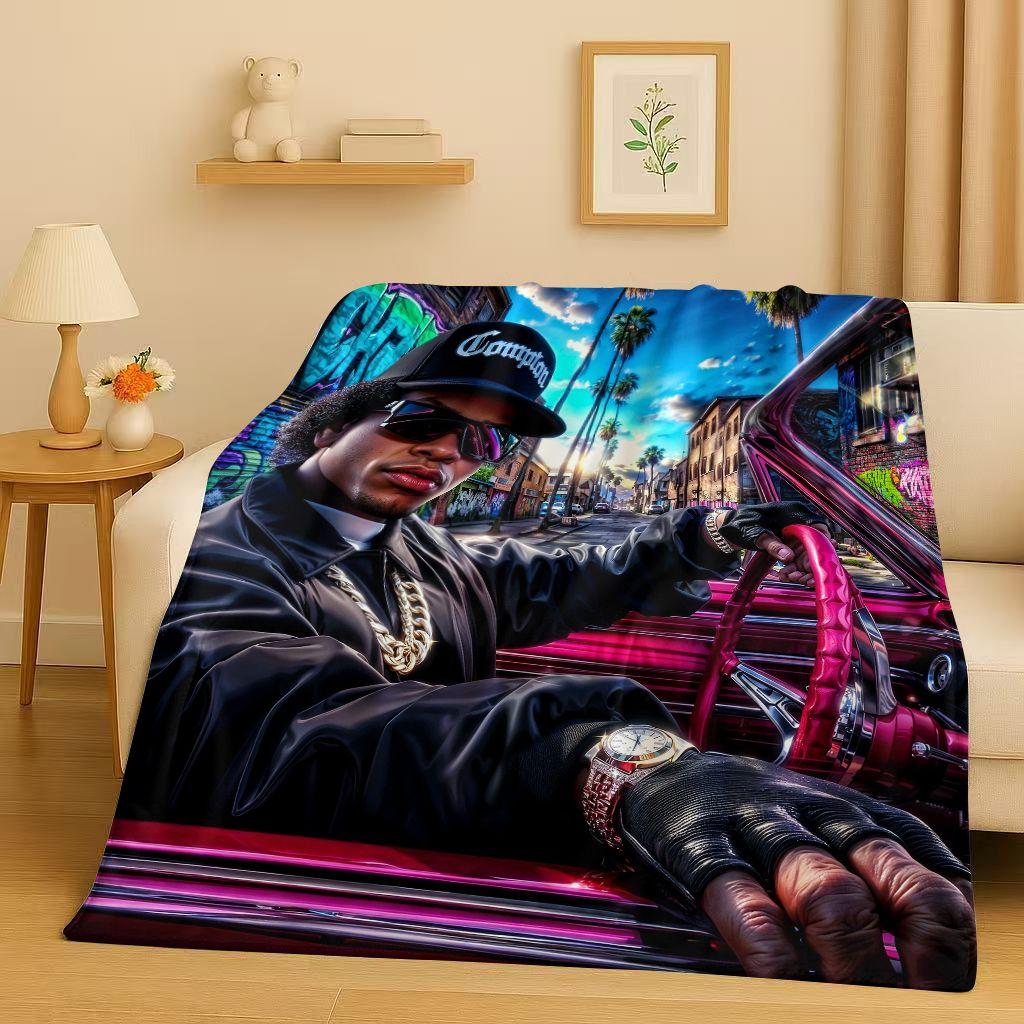 2026 New Top Hip Hop Rapper Star Cartoon Art Flannel Blanket,Ultra Soft Warm Plush Throw for Home Bedroom Bed Sofa Cover Office