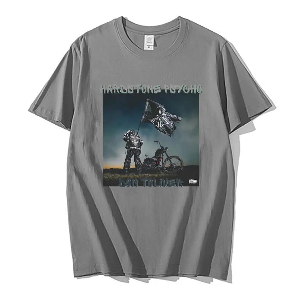 Футболка рэпера Дона Толивера Футболки с музыкальным альбомом Hardstone Psycho Футболки унисекс для женщин Хип-хоп Футболки больших размеров Уличная винтажная одежда унисекс