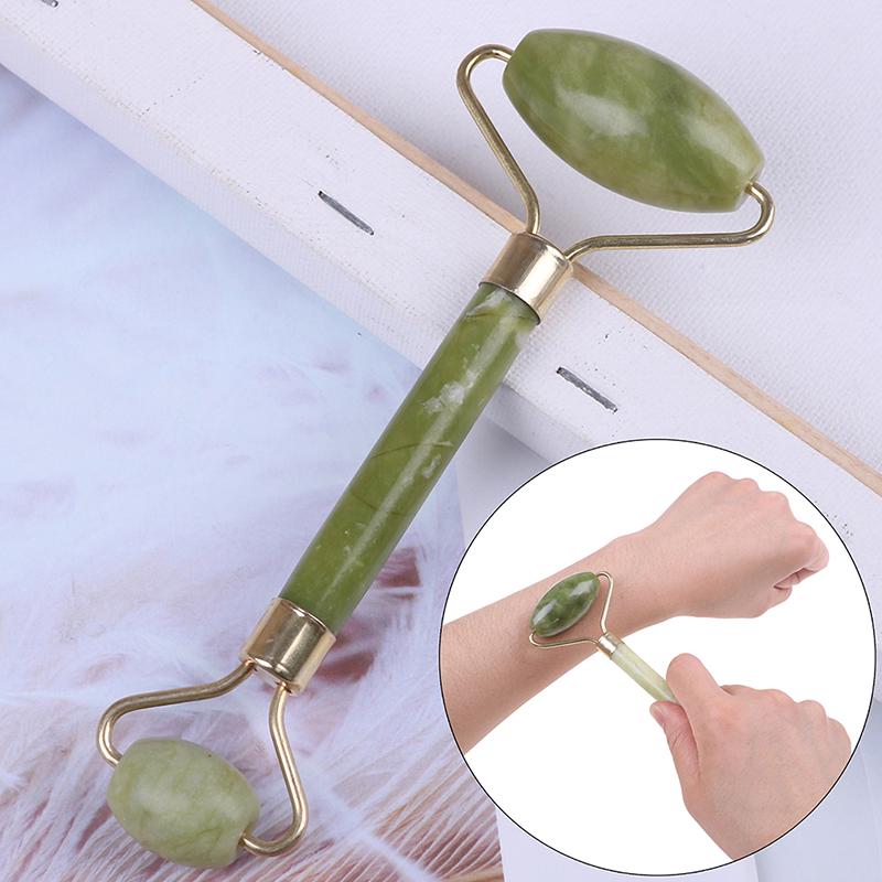 Jade Stone Needle Derma Face Arms Neck Massage Roller Ancient Face Body SPA Massage Roller Facial Massager Jade Beauty Tool 1pc