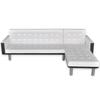 L Shaped Sleeper Sofa Artificial Leather White