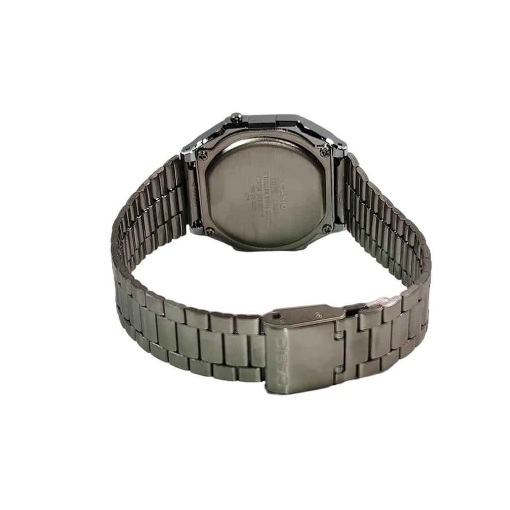 Casio Часы с кварцевым механизмом, стальным ремешком, унисекс, черный циферблат, A168WA-1W(Watch5--)