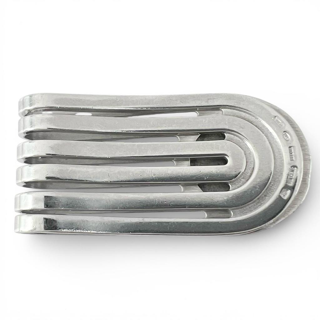 Great BVLGARI Money clip Bvlgari Man Slit Silver SV925 mens Used