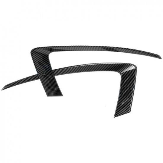 Carbon Fiber Headlight Eyelid Eyebrow Cover Trim Fit For Grand Cherokee 14-16 T3