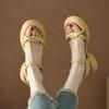 Minimalist Style Thick-soled Thick Heel with Summer Beach Sandals Women's New Medium Heel Open-toed Luo