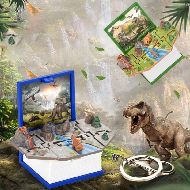 3D Pop-Up Книга Брелок Игрушка Динозавр Новинка Сцена Мира Динозавров Брелок