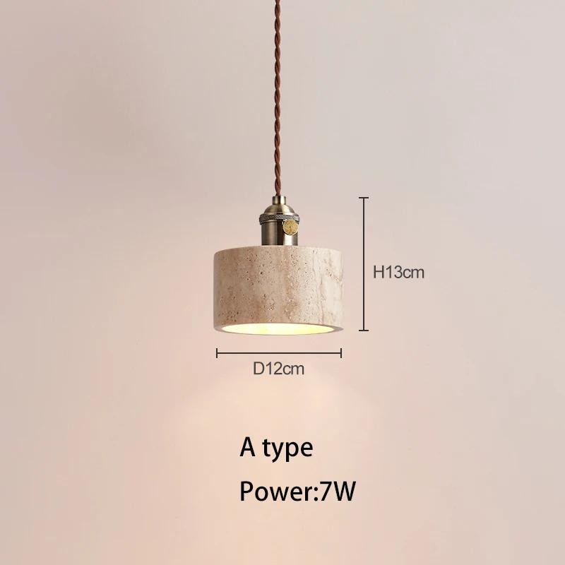 Небольшая люстра из желтого травертина в японском стиле ваби-саби, кремового цвета, для стойки регистрации, бара, ресторана, прикроватные лампы из меди