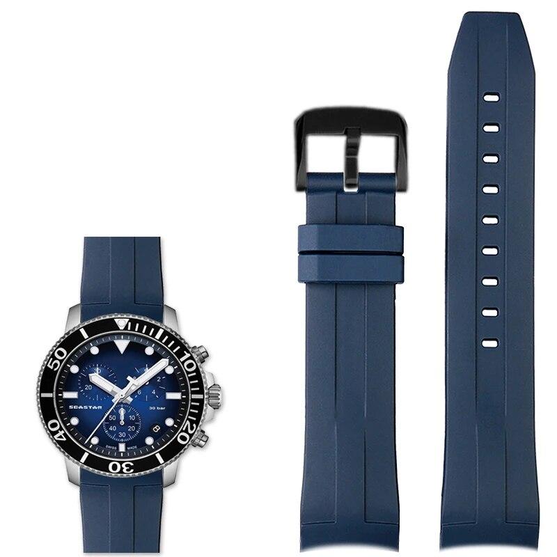 Резиновый ремешок для часов Tissot 1853 Starfish Diving T120, 22 мм, силиконовый ремешок с изогнутым концом, серия T120417A, мужской браслет на запястье