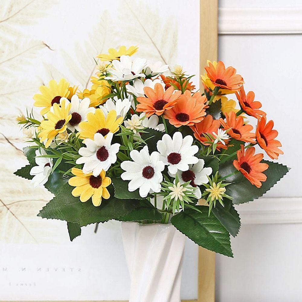 15 Heads Simulated Decorative Daisies Multicolors Chrysanthemum False Flower  Home Decoration