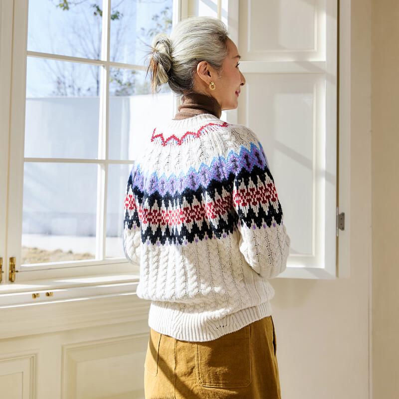 Muzi Women's 100% Pure Wool Pullover Sweater