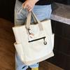 Literary and Simple Canvas Bag Women's New Casual Work Commuter Tote Bag Fashionable Large-capacity Underarm Shoulder Bag Tide