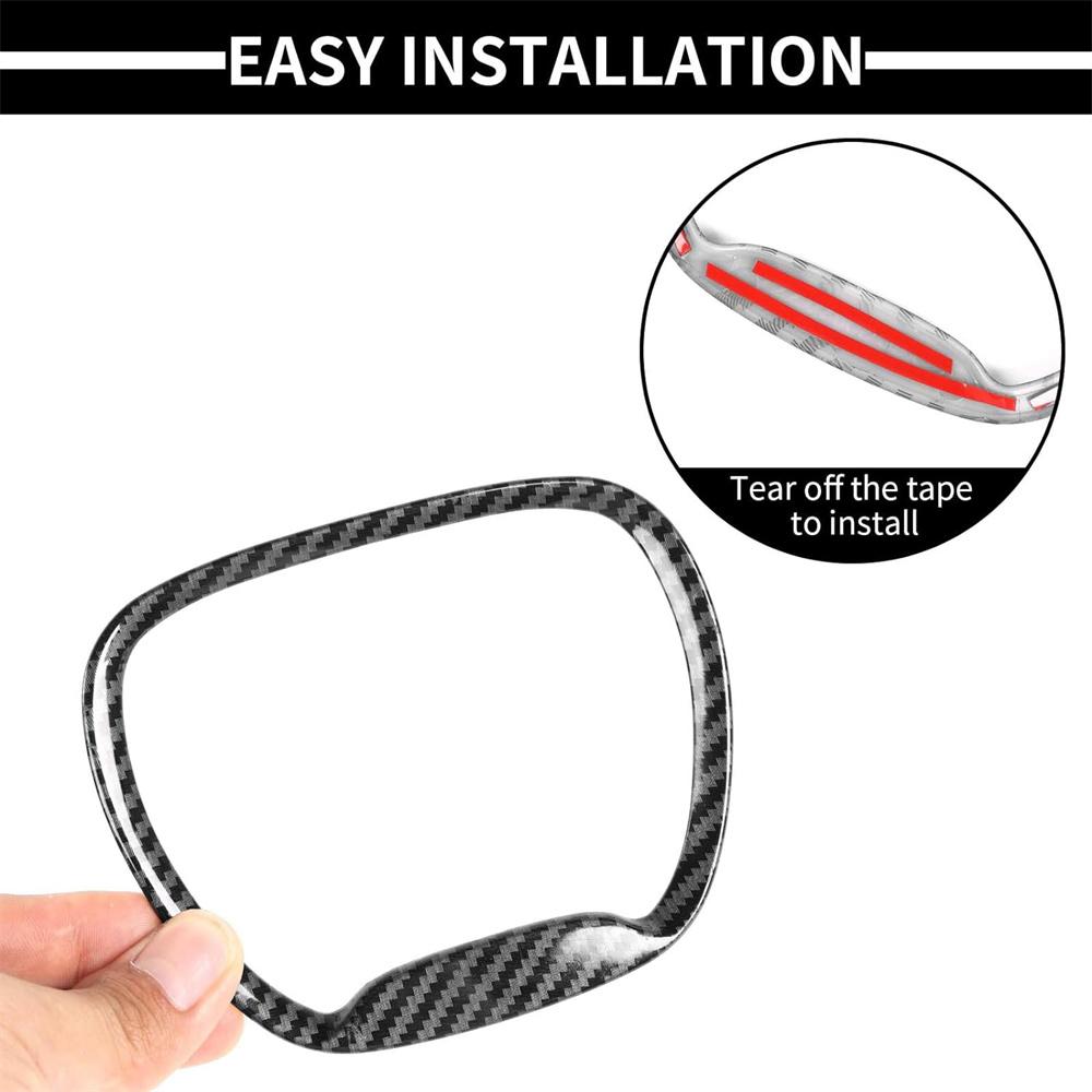 Carbon Fiber Look Steering Wheel Cover Trim For Dodge Challenger 15-20