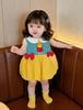 Baby Girls Summer Cute Cartoon Fries Print Peter Pan Collar A-Line Dress