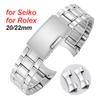 Изогнутый браслет для часов Rolex из нержавеющей стали Ремешок для Seiko 20 22 мм Сменный ремешок Мужской Женский Аксессуар для наручного ремешка