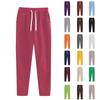 Women's Casual Solid Color Elastic Waistband Drawstring Pocket Sweatpants