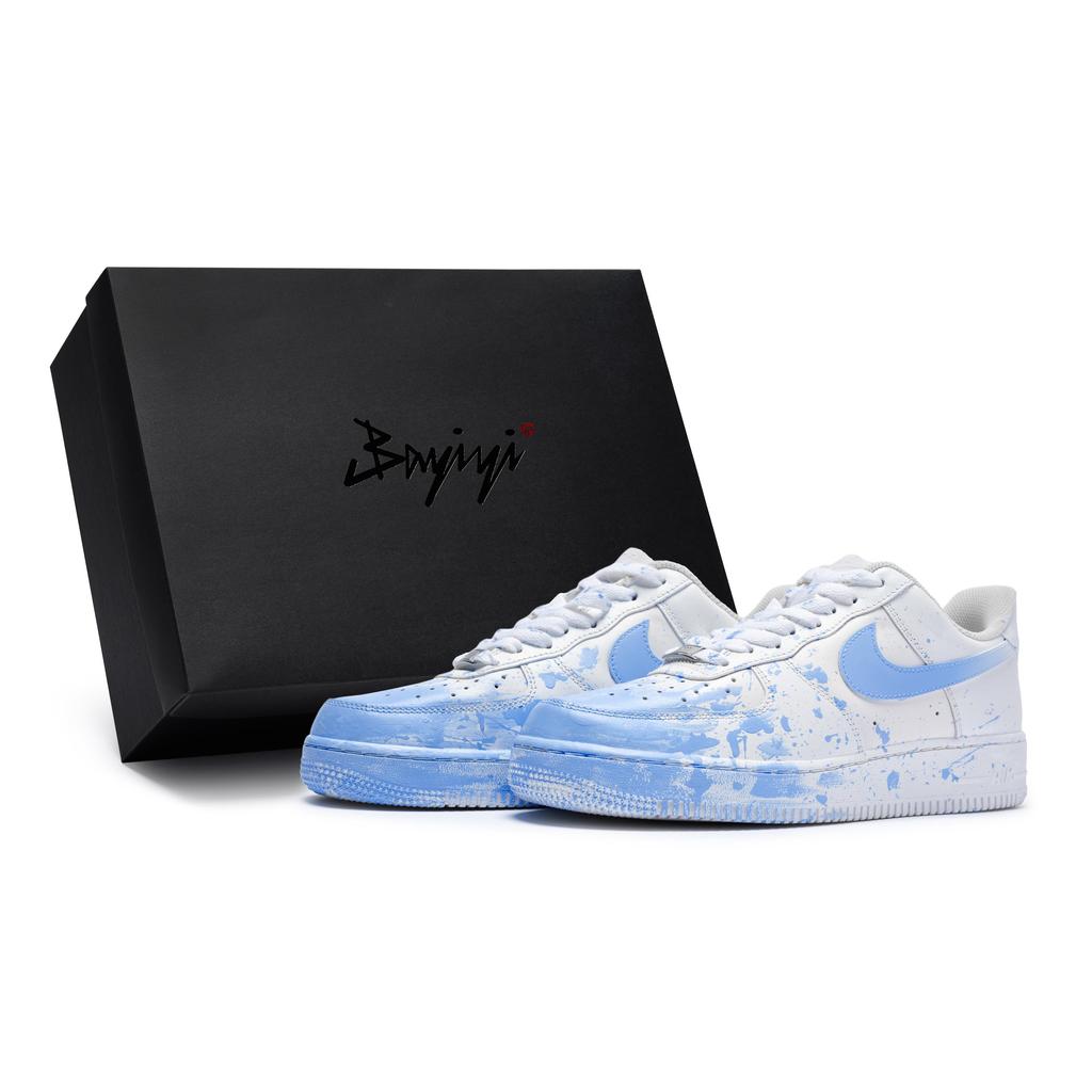 Nike Air Force 1 811 Manufacturing, Surfing Event, Special Shoe Box Low top Skateboard Shoes Men's White Blue CW2288-111(Team80-S-BOX)