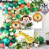 Jungle Safari Theme Party Balloon Garland Kit Animal Balloons Palm Leaves for Kids Boys Birthday Party Baby Shower