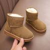 Kids' 2024 Winter Snow Boots - New Style Suede Short Boots for Boys and Girls, Plus Velvet Lined for Warmth
