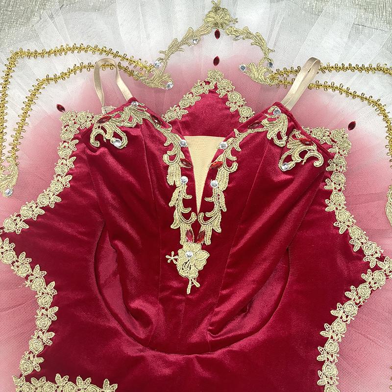 Blue White Gradient Pre-professional Ballet Tutu Dress Costume Girls Pancake Ballet Tutu Stage Dance Wear Dark Red BLST20110