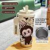 Large Capacity 316 Stainless Steel High Value Double Drink Thermos Cup Seven Labubu Cloth Straw Car Coffee Cup