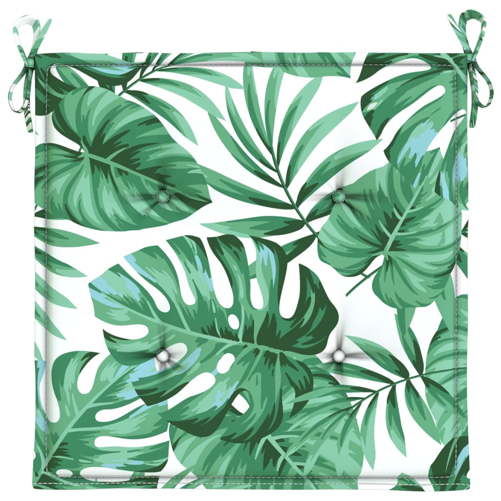 Chair Cushions 2 pcs Leaf Pattern 40 x 40 x 4 cm Fabric