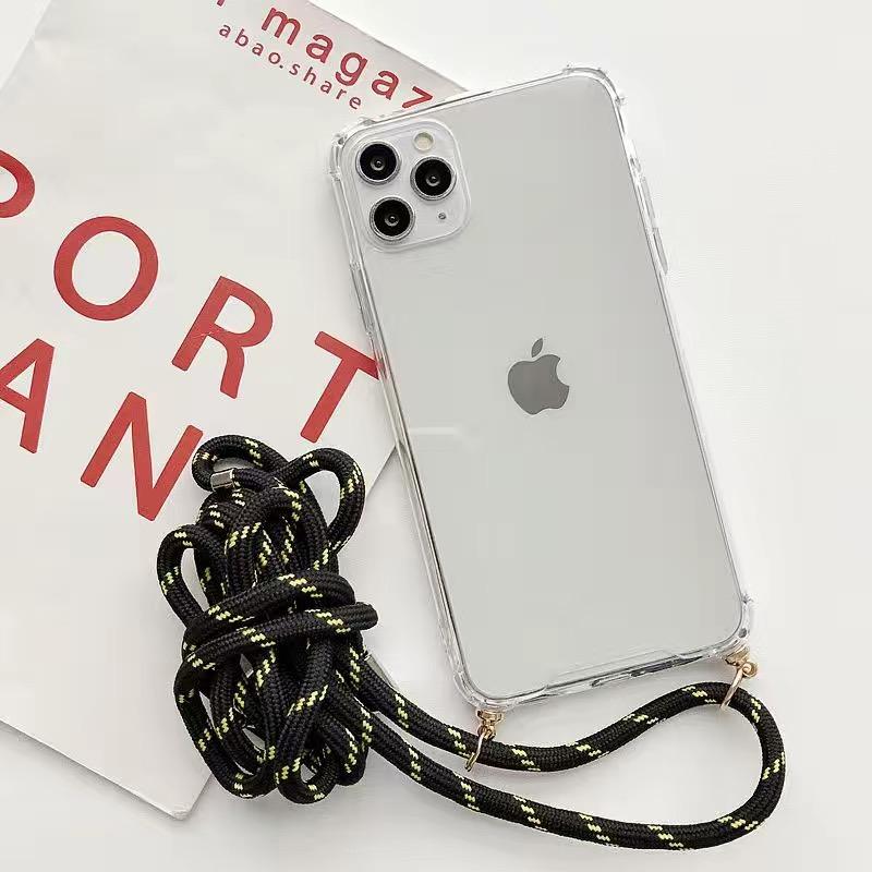 Ожерелье Ударопрочный Силиконовый Чехол для Телефона для Xiaomi 14T Pro 14 Pro Mi 14 Ultra Кроссбоди Ремешок Шнурок Прозрачная Крышка