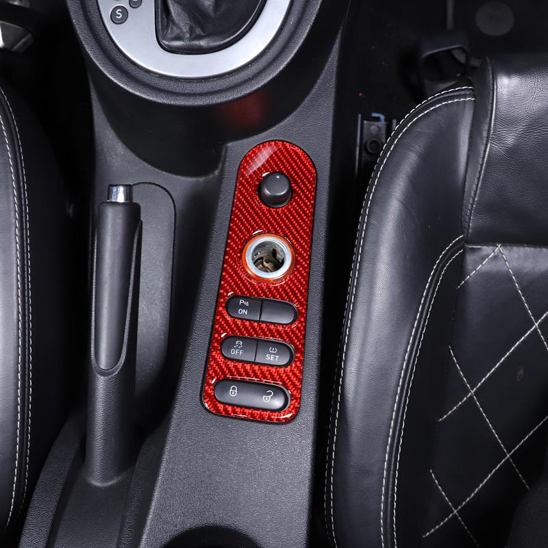 Real Soft Carbon Fiber Car Gear Shift Panel Door Lock Button Switch Frame Trim Sticker For SEAT Leon MK2 Altea 2005-2012