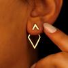 Популярные серьги ромбовидной формы с двухслойным дизайном, с нишевым темпераментом, элегантные и модные