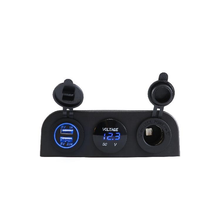 3 в 1 основание палатки Dual USB автомобильное зарядное устройство розетка светодиодный цифровой вольтметр розетка для грузового автомобиля морской пехоты