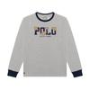 Polo Kids Letter Logo свитер с длинным рукавом и круглым вырезом детские топы серые CWPOTSHY8020924-020