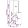 VidaXL Armoire apothicaire sonoma gris 40x41x144,5cm bois d'ingénierie, coffre d'apothicaire, meuble d'apothicaire, coffre à 3309641