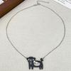 Cartoon Cat Dog Pendant Necklace for Women Exquisite Cute Movable Bone Fish Collarbone Chain Sweet Versatile Couple Jewelry Gift