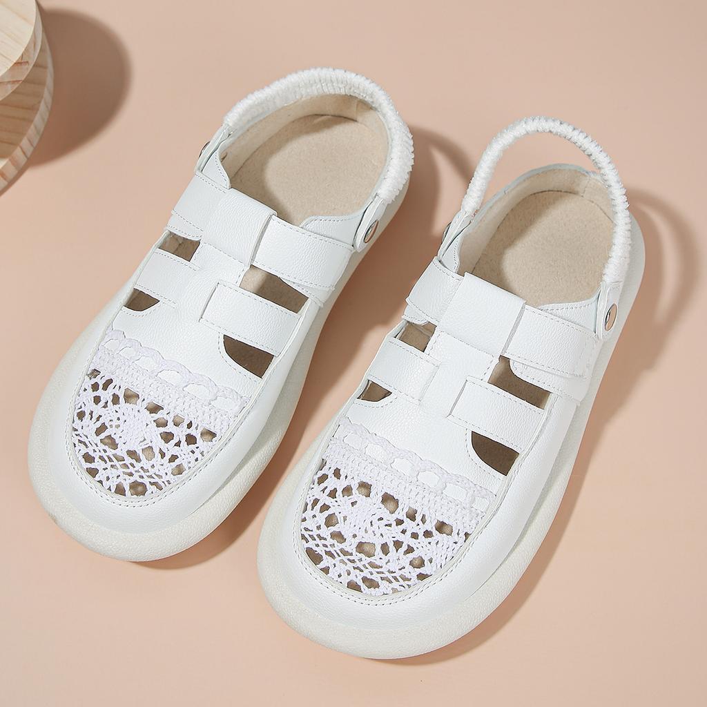 Shoes Women Summer Platform Sandals Women Luxury Sandals Designers Shoes Genuine Leather Breathable Flat Casual Ladies Sandals