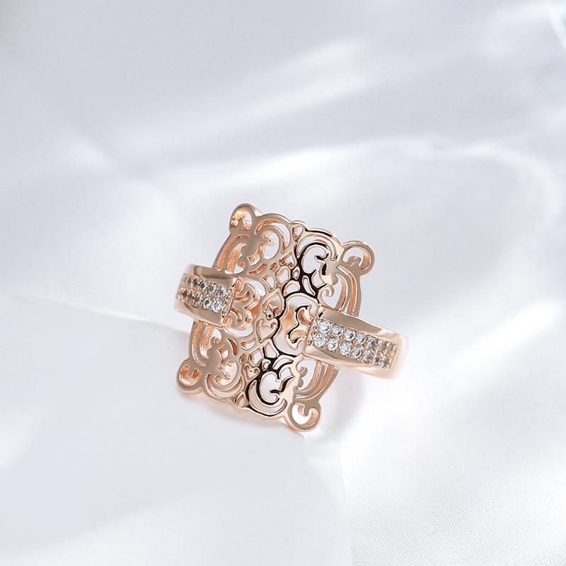 Винтажные текстурные женские кольца с двойным цирконом золотого цвета, элегантные свадебные украшения для вечеринок