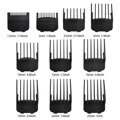 10 шт. универсальные черные насадки для машинки для стрижки волос, парикмахерские аксессуары, профессиональные насадки для триммера, ограничительные расчески