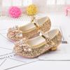 Модные детские туфли принцессы с блестками и стразами для девочек на высоком каблуке, кожаные туфли для вечеринки, свадьбы, детские универсальные одинарные туфли