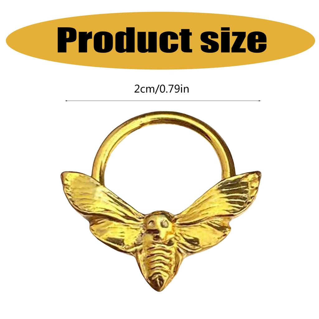 Skull Moth Nose Stud Rings Plated Sturdy Alloy Comfortable Wear Punk Gothic Styles Jewelry for Fashion Enthusiasts