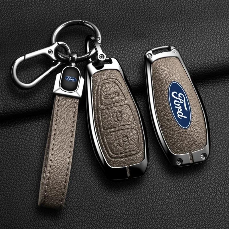 Car Sticker 2026 Ford New 2025 Hot Zinc Alloy Car Key Case Cover Key Bag Protector for Ford ST Line Fiesta Focus Mondeo Ecosport