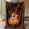 Guitar Art Fire Music Theme blanket Lightweight Warm Flannel Blanket Decorative Throw Blanket for Home Decoration
