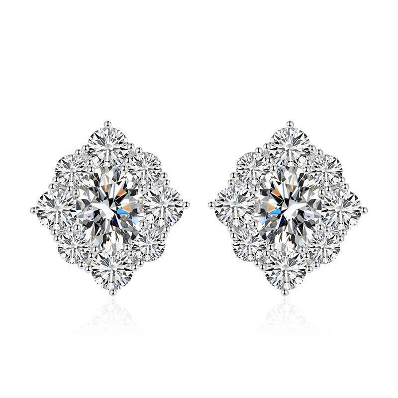 BELLA BOX Luxury Women Fashion Flower Stud Earrings Wedding Engagement Party Gift