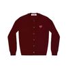 Comme des Garcons Play Женский вязаный кардиган с красным сердцем, бордовый женский уличный свитер AZ-N007-051-4